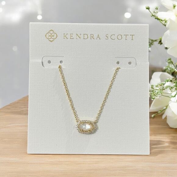 NWT! Kendra Scott Chelsea Necklace in Gold Ivory Mother of Pearl - Picture 1 of 5